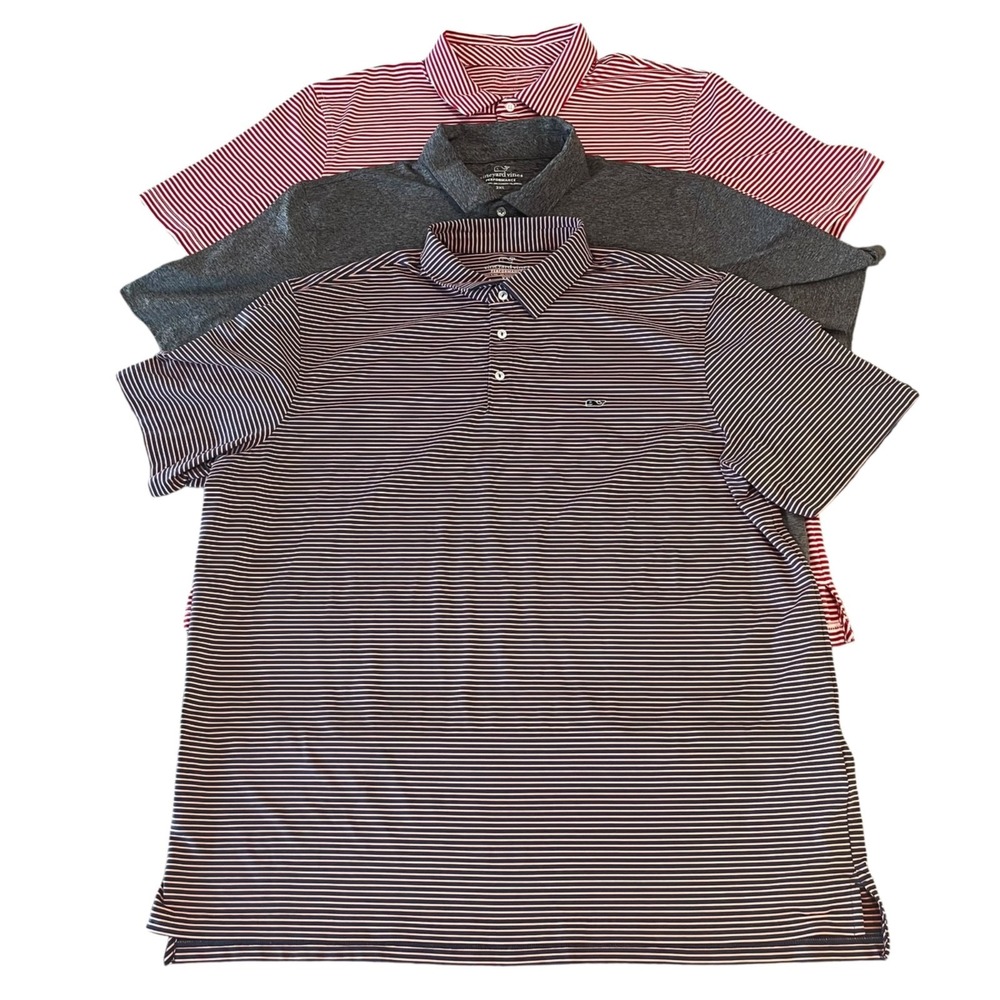 Lot‎ of 3 Vineyard Vines Performance Polo Shirt Mens XXL 2XL Golf Stretch